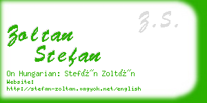 zoltan stefan business card